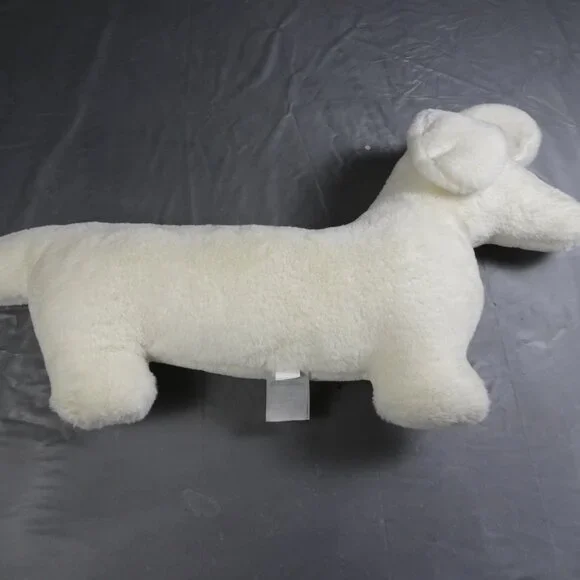 Martha Stewart Collection Plush White Dachshund Dog Pillow Macy's Exclusive 24" - Picture 3 of 4